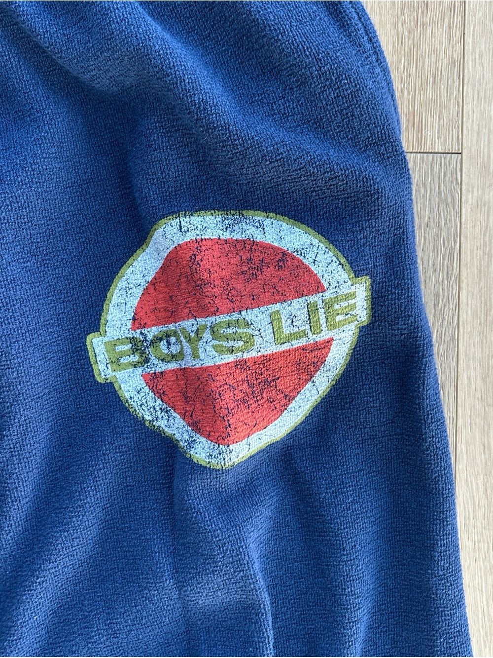 Boys Lie Navy Jogger Sweatpants with Red Logo Patch - Picture 2 of 4